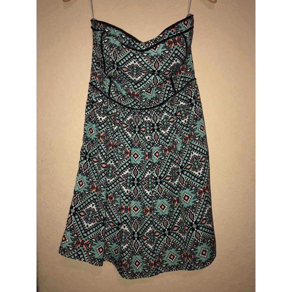 Tribal teal multicolored dress